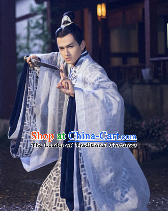 Chinese Ancient Prime Minster Men's Clothing _ Apparel Chinese Traditional Dress Theater and Reenactment Costumes and Headwear Complete Set