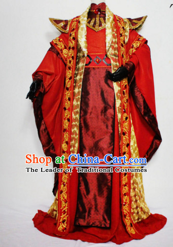 Chinese Men Traditional Royal Emperor Dress Cheongsam Ancient Chinese Royal Clothing Cultural Robes Complete Set