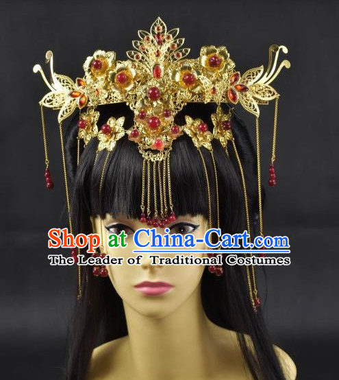 Top Chinese Empress Phoenix Hair Style China Hairpieces Chinese Traditional Hairpins Bridal Headwear