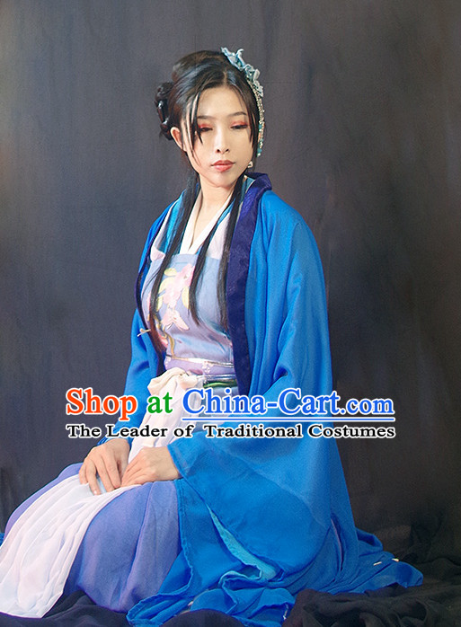 Chinese Ancient Han Fu Clothing Robes Tunics Accessories Traditional China Clothes Adults Kids