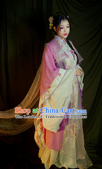 Chinese Ancient Han Fu Princess Clothing Robes Tunics Accessories Traditional China Clothes Adults Kids