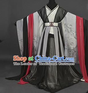 Chinese Ancient Han Fu Noblewoman Clothing Robes Tunics Accessories Traditional China Clothes Adults Kids