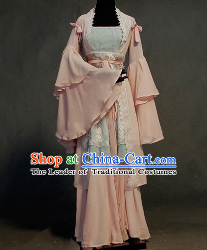 Chinese Ancient Han Fu Fairy Clothing Robes Tunics Accessories Traditional China Clothes Adults Kids