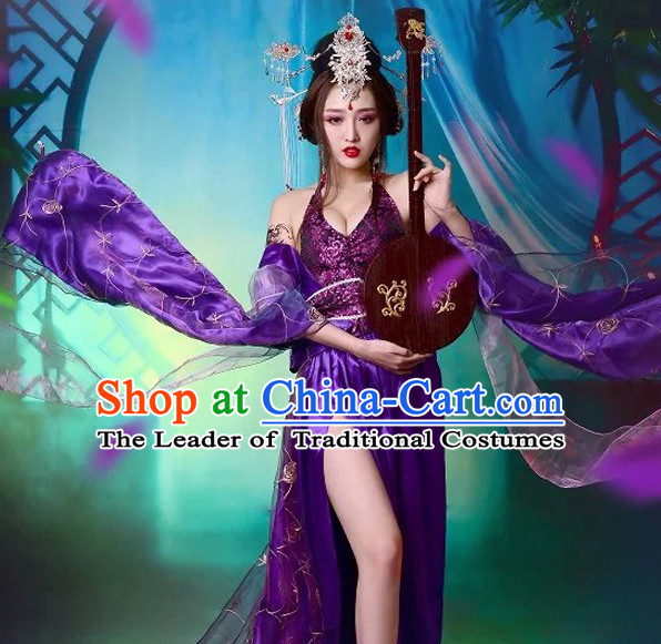 Chinese TV Drama Beauty Costume Ancient Theatrical Costumes Historical Clothing and Hair Jewelry Complete Set for Women