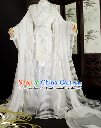 Top Chinese Ancient Princess Guzhuang Hanfu Women's Clothing _ Apparel Chinese Traditional Dress Theater and Reenactment Costumes Complete Set