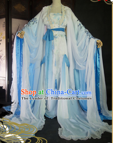 Top Chinese Ancient Princess Guzhuang Hanfu Women's Clothing _ Apparel Chinese Traditional Dress Theater and Reenactment Costumes Complete Set