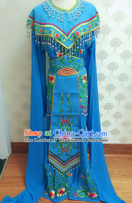 Chinese Classical Yue Opera Long Sleeves Dance Costumes Huang Mei Opera Costume Complete Set for Women Girls Children Adults