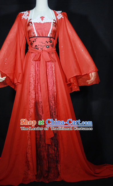 Red Hanfu Hanzhuang Han Fu Han Clothing Traditional Chinese Dress National Costume Complete Set