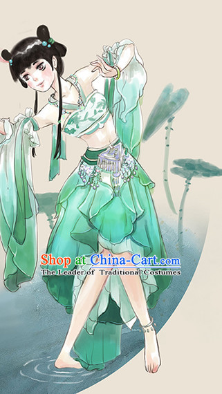 Ancient Chinese Princess Court Dresses Hanzhuang Han Fu Han Clothing Traditional Chinese Dress Hanfu National Costumes and Hair Jewelry Complete Set for Women or Girls