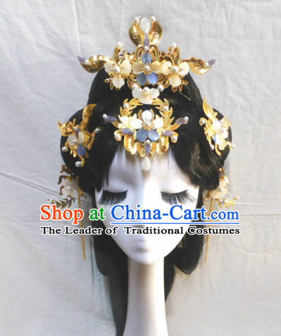 Chinese Classic Lady Princess Fairy Headwear Crowns Hats Headpiece Hair Accessories Jewelry Set