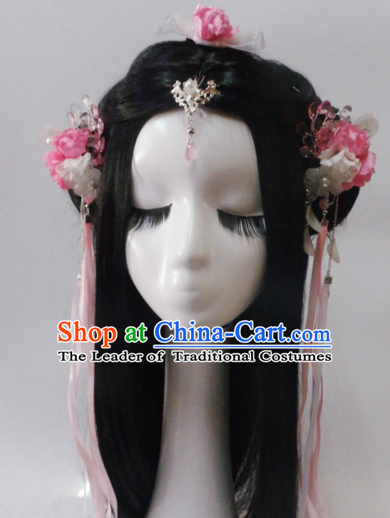 Chinese Classic Princess Wigs and Headwear Crowns Hats Headpiece Hair Accessories Jewelry Set