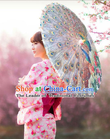 Asian Dance Umbrella China Handmade Classical Peacock Umbrellas Stage Performance Umbrella Dance Props