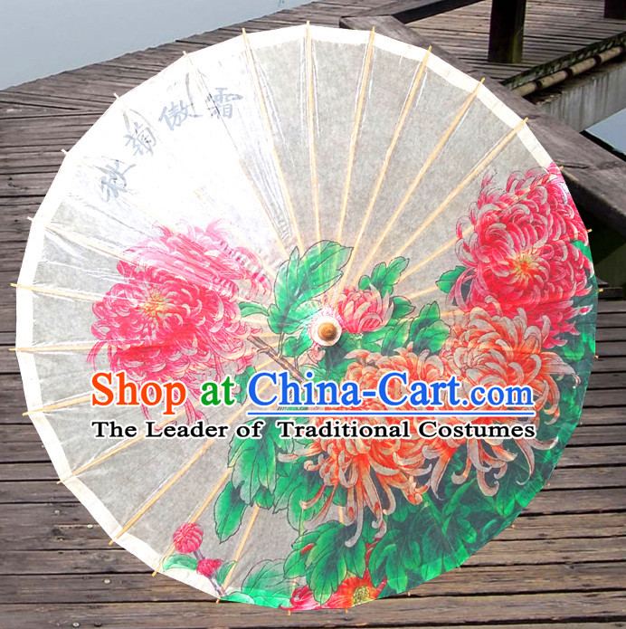 Traditional Rainproof Handmade Chinese Classic Oil Paper Umbrellas China Dance Umbrella Stage Performance Umbrella Dancing Props