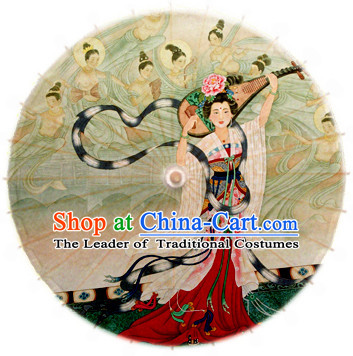 Traditional Rainproof Handmade Chinese Classic Oil Paper Umbrellas China Dance Umbrella Stage Performance Umbrella Dancing Props