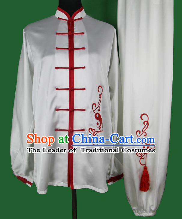 White Chinese Kung Fu Tai Chi Wushu Shaolin Uniform Wudang Uniforms Wu Shu Nanquan Kungfu Changquan Costume Uniform Martial Arts Tai Chi Taiji Uniforms