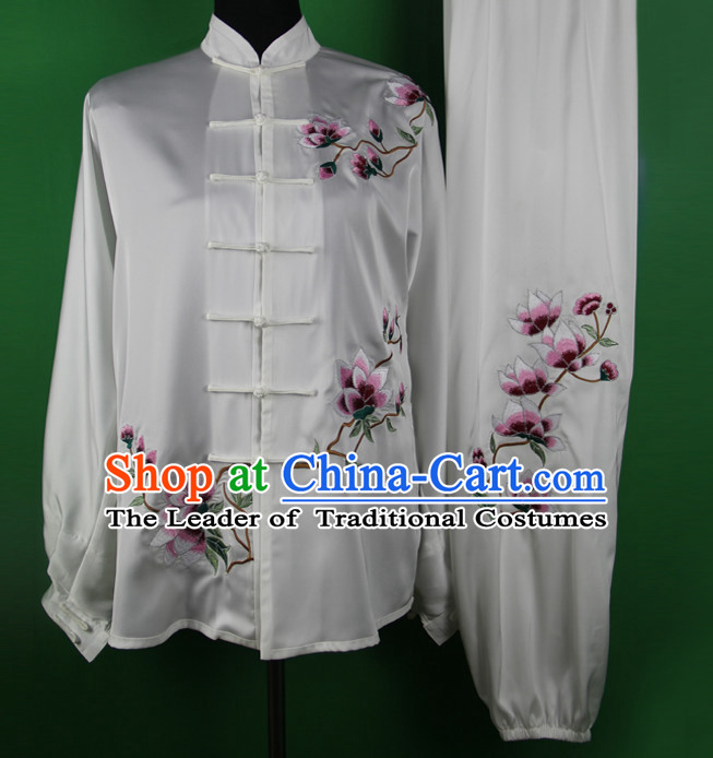 White Chinese Kung Fu Tai Chi Wushu Shaolin Uniform Wudang Uniforms Wu Shu Nanquan Kungfu Changquan Costume Uniform Martial Arts Tai Chi Taiji Uniforms