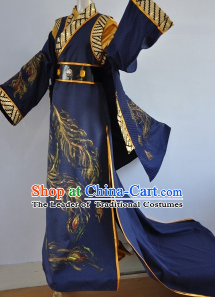 Chinese Swordsman Film Costumes Knight Clothing Warrior Costume and Hair Ornaments Complete Set