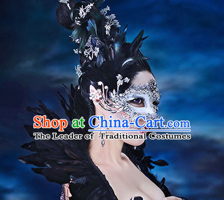 Chinese Queen Cosplay Costumes Mask and Hair Ornaments Complete Set