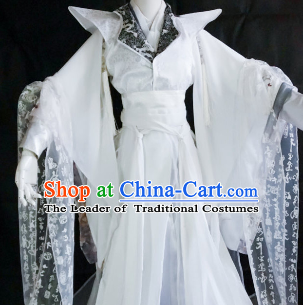 Chinese Hanfu Hakama Traditional Prince Dress Quju Supreme Chinese Costume Ancient Chinese Costume and Headpieces Complete Set