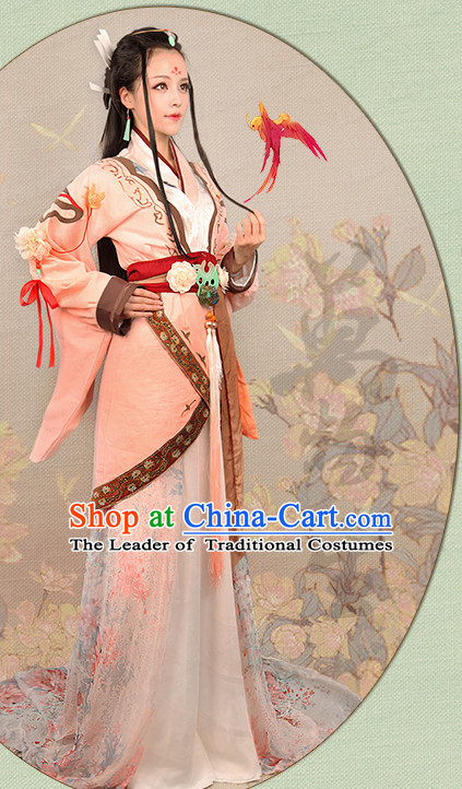 Chinese Hanfu Noblewoman Robe Clothing Handmade Bjd Dress Opera Costume Drama Costumes Complete Set