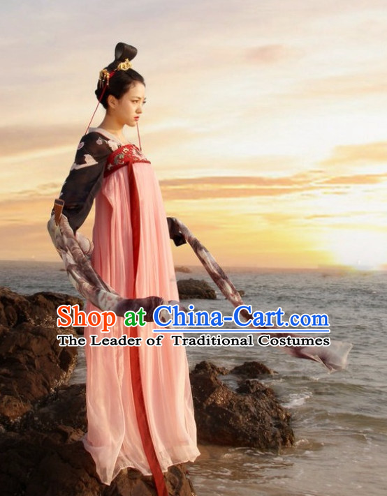 Chinese Ancient Tang Dynasty Ruqun Clothing Han Fu Suit Complete Set for Women