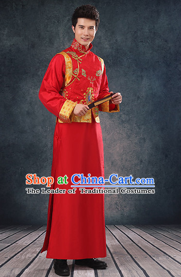 Top Traditional Chinese Embroidered Wedding Dresses Wedding Gowns for Bridegrooms