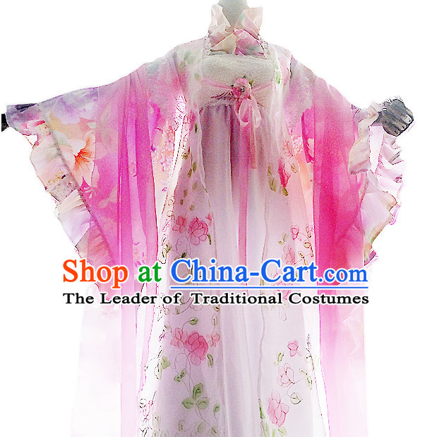 Ancient Chinese Costumes Flower Costume Traditional Chinese Fairy Hanfu Han Fu Costumes Ancient Cosplay Complete Set