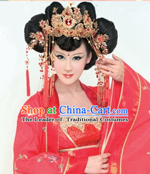 Chinese Ancient Black Wigs Hair Accessories Headpiece Headdress