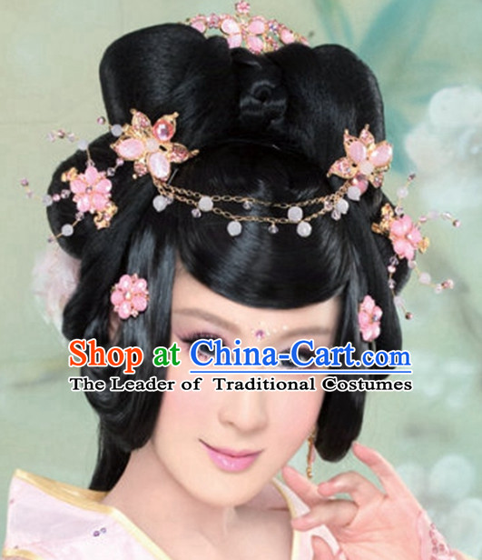 Chinese Ancient Princess Black Wigs Hair Accessories Headpiece Headdress