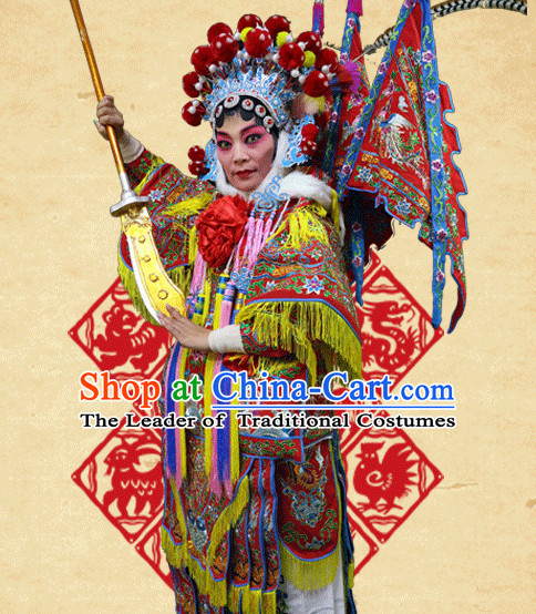 Chinese Opera Beijing Opera Peking Opera Hua Dan Costume Embroidered Robe Hua Dan Opera Costumes and Headdress Complete Set