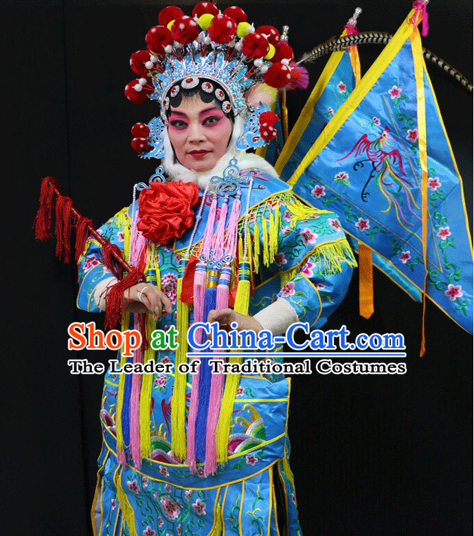 Chinese Opera Beijing Opera Peking Opera Hua Dan Costume Embroidered Robe Hua Dan Opera Costumes and Headdress Complete Set