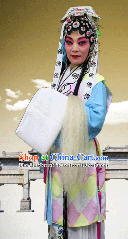 Chinese Opera Beijing Opera Peking Opera Hua Dan Costume Embroidered Robe Hua Dan Opera Costumes and Headdress Complete Set