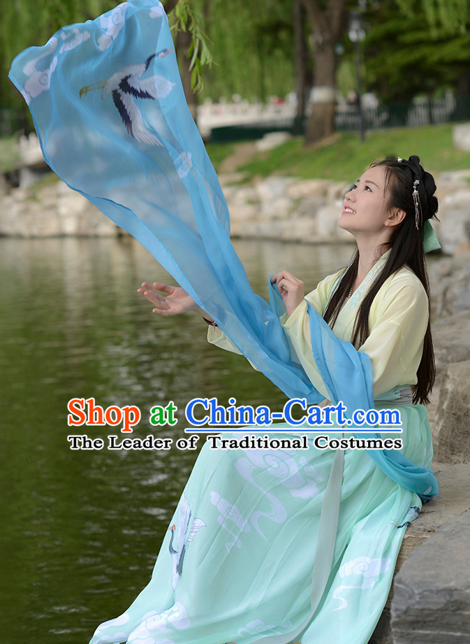 Ancient Chinese Han Dynasty Women Han Costume Dress Hanfu Suit