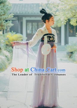 Chinese Traditional Tang Dynasty Royal Stage Hanfu Hanbok Kimono Costume Dresses Costume Ancient Garment Complete Set