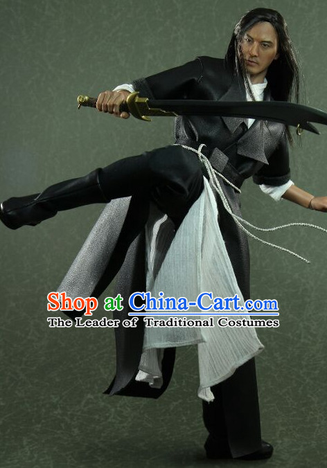 Chinese Classical Swordsman Hanfu Dress Hero Gown Costumes Ancient Superhero Costume Clothing Complete Set