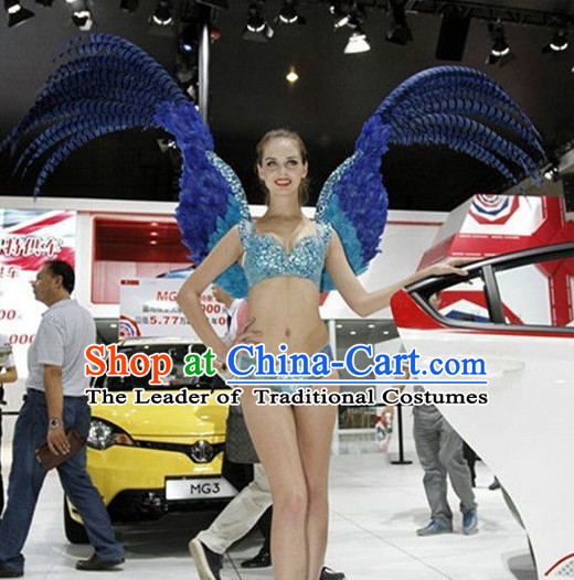 Model Feather Butterfly Dance Costumes Popular Ostrich Feathers Fancy Costume Stage Drama Costumes Angel Wings Parade Costume Complete Set