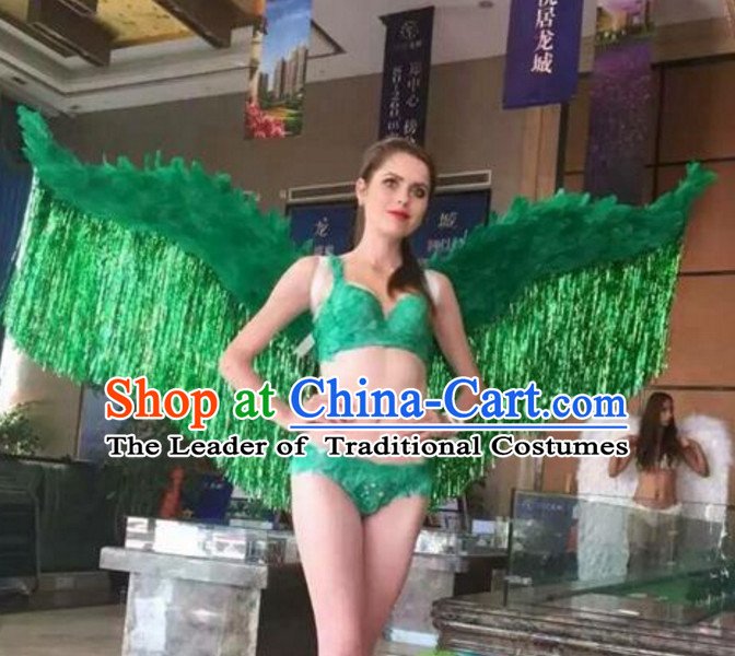 Model Feather Butterfly Dance Costumes Popular Ostrich Feathers Fancy Costume Stage Drama Costumes Angel Wings Parade Costume Complete Set