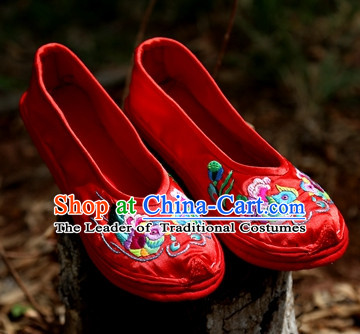 Chinese Handmade Embroidered Shoes Wedding Shoes Kung Fu Wushu Shoes Womens Shoes Opera Shoes Hanfu Shoes Dance Shoes