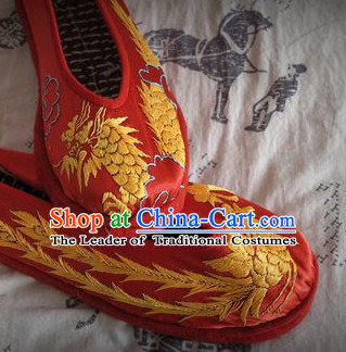 Chinese Handmade Embroidered Shoes Wedding Shoes Kung Fu Wushu Shoes Womens Shoes Opera Shoes Hanfu Shoes Dance Shoes