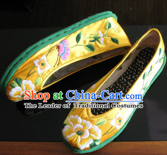 Chinese Handmade Embroidered Shoes Wedding Shoes Kung Fu Wushu Shoes Womens Shoes Opera Shoes Hanfu Shoes Dance Shoes