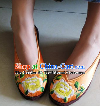 Chinese Handmade Embroidered Shoes Wedding Shoes Kung Fu Wushu Shoes Womens Shoes Opera Shoes Hanfu Shoes Dance Shoes