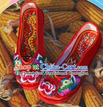 Chinese Handmade Embroidered Shoes Wedding Shoes Kung Fu Wushu Shoes Womens Shoes Opera Shoes Hanfu Shoes Dance Shoes