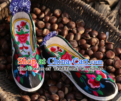 Chinese Handmade Embroidered Shoes Wedding Shoes Kung Fu Wushu Shoes Womens Shoes Opera Shoes Hanfu Shoes Dance Shoes