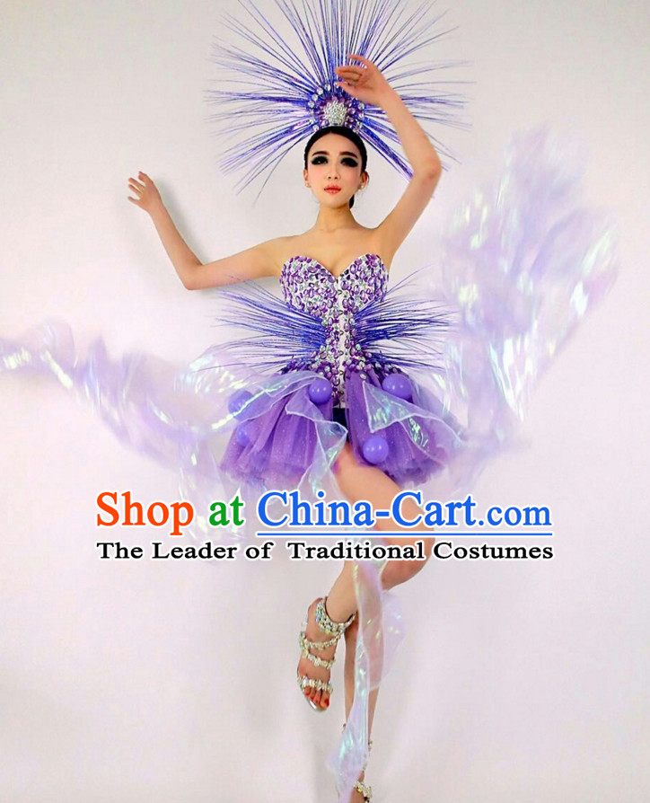 Parade Quality Feather Dance Costumes Popular Ostrich Feathers Fancy Costume Costume Angel Wings Costume Complete Set