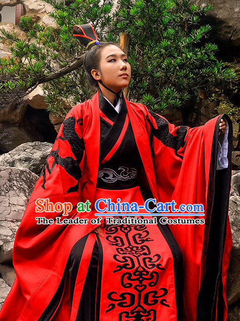 Ancient Chinese Prince Wedding Dresses Hanfu Classical Dress National Ceremonial Costumes Clothing and Crown Complete Set