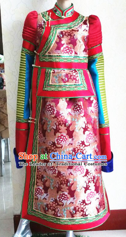 Chinese Mongolian Minority Mongol Women Dress Mongolia Minority Dresses Ethnic Mongolian Costume Complete Set