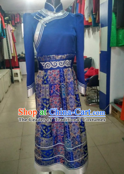 Chinese Mongolian Minority Mongol Women Dress Mongolia Minority Dresses Ethnic Mongolian Costume Complete Set