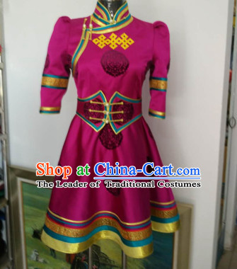 Chinese Mongolian Minority Mongol Women Dress Mongolia Minority Dresses Ethnic Mongolian Costume Complete Set