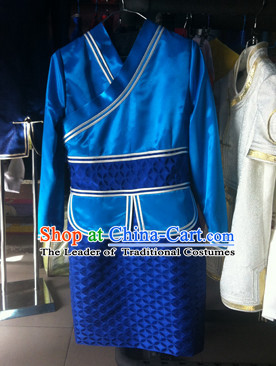 Chinese Mongolian Minority Mongol Women and Men Dress Mongolia Minority Dresses Ethnic Mongolian Costume Complete Set