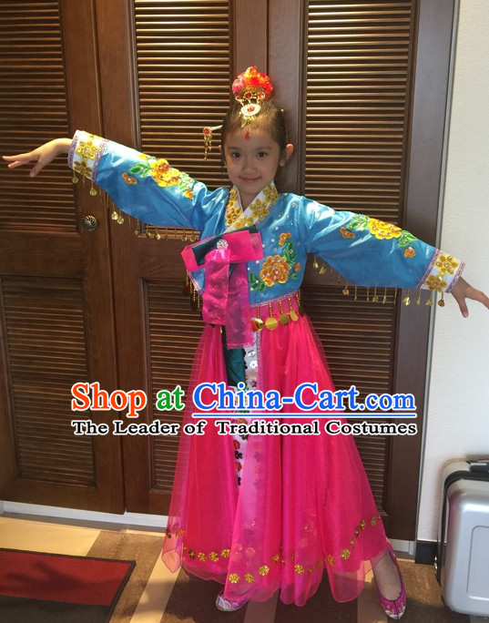 Chinese Korean Minority Dance Costume Dance Costumes Fan Dance Umbrella Ribbon Fans Dance Fan Water Sleeve Costume